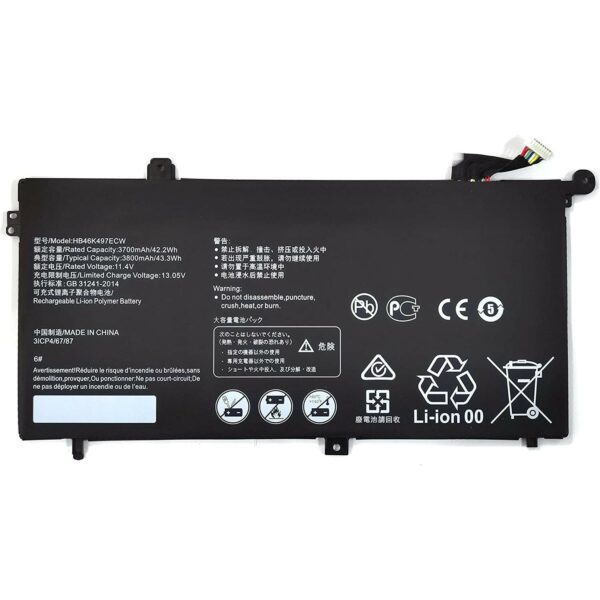 Bateria para Portátil Huawei MateBook D PL-W09 PL-W19 PL-W29 MRC-W00 MRC-W60 - 11.4V 43.3Wh HB46K497ECW