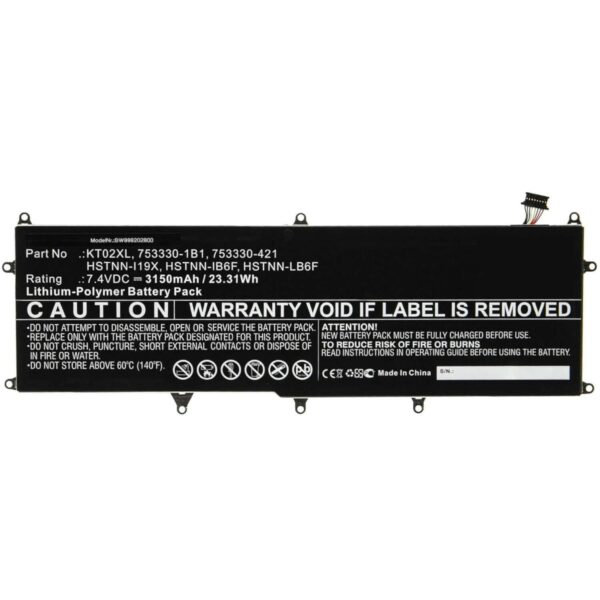 Bateria de Teclado HP KT02XL para Portátil Pro X2 612 G1 - 7.5V 3230mAh