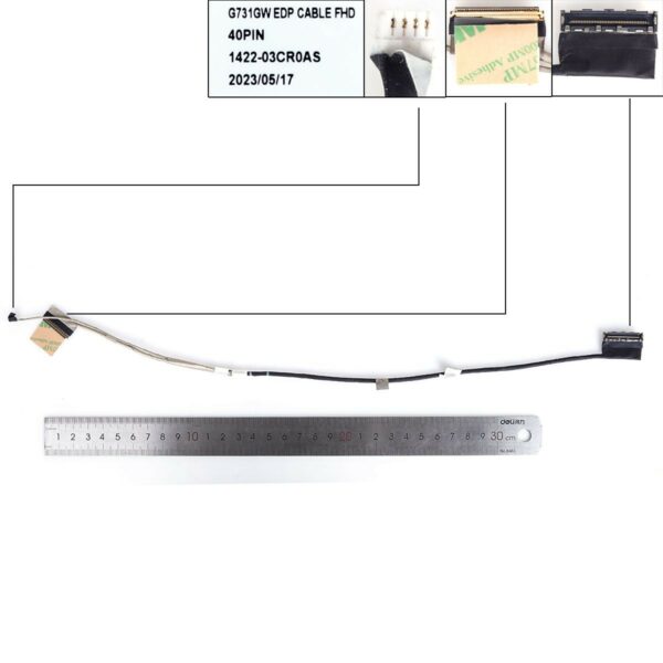 Cabo LCD/LED ASUS 40PIN 0.5 para Portáteis G712L, G731G, G532L, G732L, S7D Series