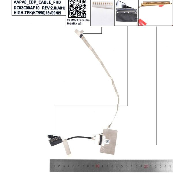 Cabo LCD/LED 30 Pinos para Portátil DELL Precision 7510 7520 M7510 M7520 P53F - DC02C00AP10 0WV3CV