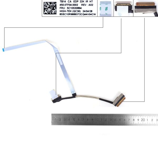 Cabo LCD/LED para Portátil LENOVO ThinkBook 14 G6 IRL ABP - 40 Pinos 2.2K IR - P/N: 450.0TF04.0002, 5C10S30894, 5C11H81600