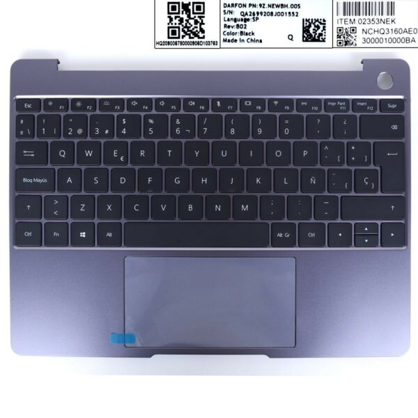 DESCANSO DE PALMA COM TOUCHPAD E TECLADO HUAWEI MATEBOOK 13 W19 CINZA