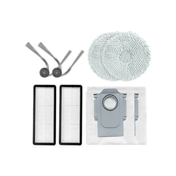 Kit de Peças de Reposição para Aspirador Robô Roborock Q Revo Curv - Escovas, Filtros, Panos e Bolsas de Pó