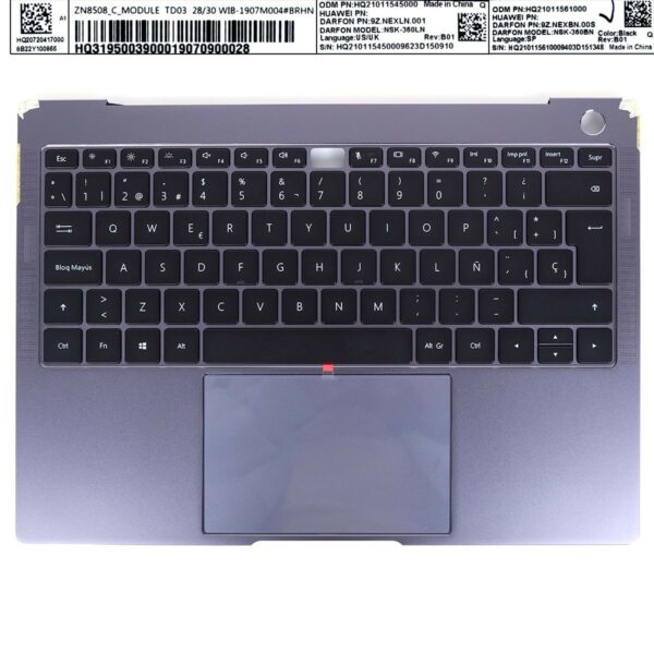 TAMPA SUPERIOR HUAWEI MATEBOOK 13 WRT-W19 W29L WRTB-WFH9L WAH9E