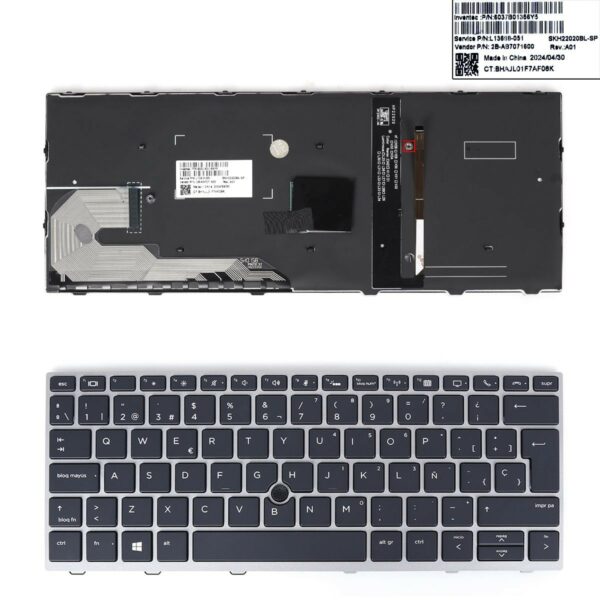 Teclado Retroiluminado Espanhol para Portátil HP EliteBook 830 G5 G6, 730 G5 G6, 836 G5, 735 G3 - L15500-071