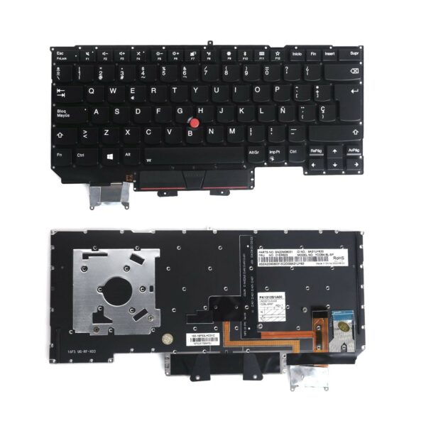 Teclado Retroiluminado Espanhol para Portátil Lenovo X1 Carbon 5ª Geração / X1C 2017 2018 - Com PointStick - PN: 18-0066C-WZ01-001