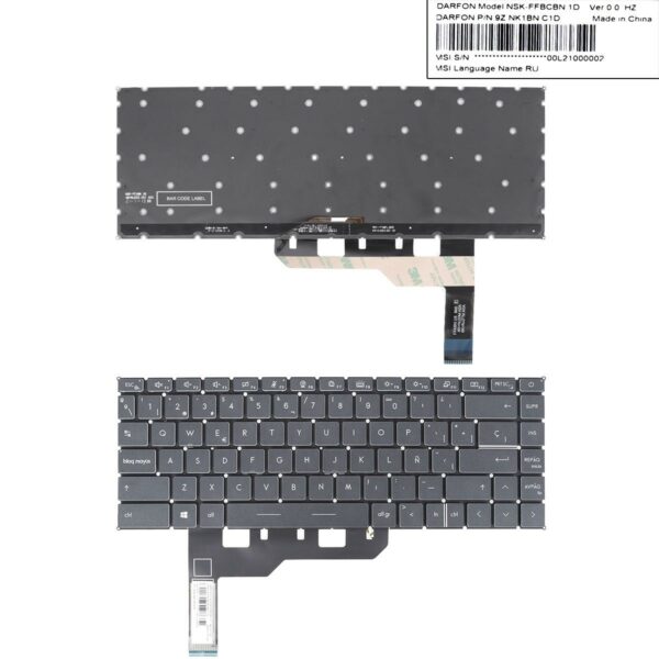 TECLADO RETROILUMINADO PARA PORTÁTIL MSI STEALTH 15M GS66 STEALTH GE66 RAIDER PRETO