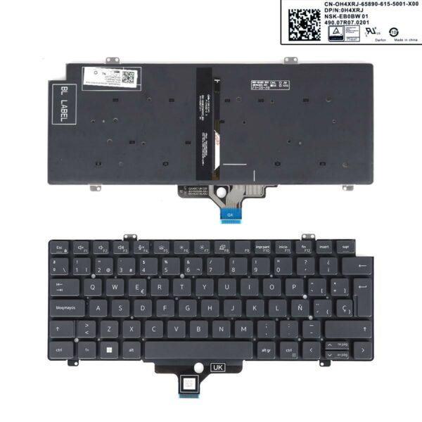 Teclado para Portátil Dell Latitude 7410 7420 5420 Retroiluminado Preto Espanhol