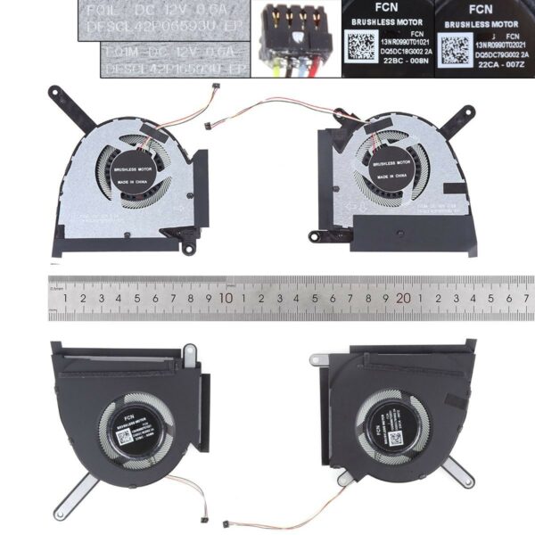 Ventoinhas de Refrigeração para Portátil ASUS FX517 Series (FX517Z, FX517ZR, FX517ZC Air 2022) 12V