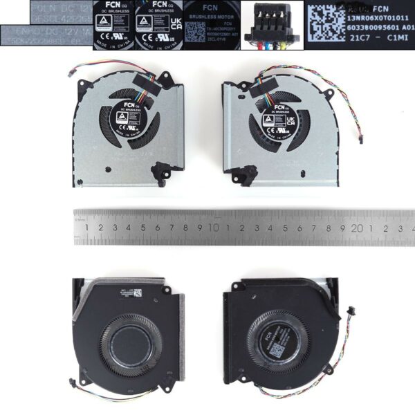 Ventoinhas CPU + GPU para Portátil ASUS ROG G513QY G513QM - 12V