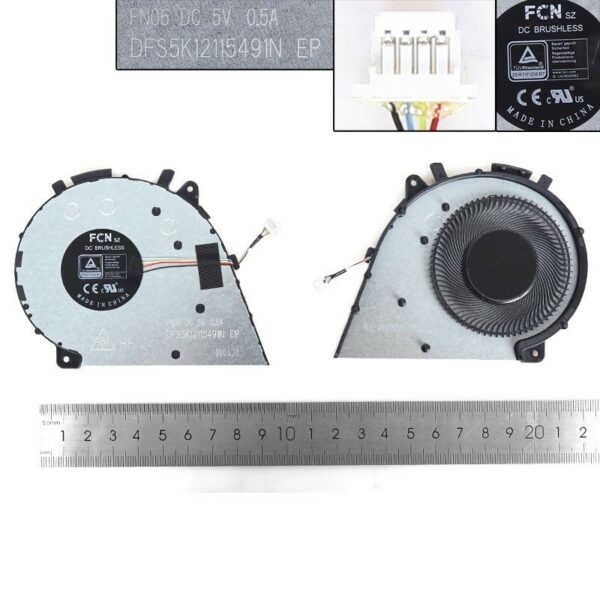 Ventoinha para Portátil Lenovo Yoga 7i-14 Series, 14ITL5, Yoga 7 14C - DFS5K1211549N