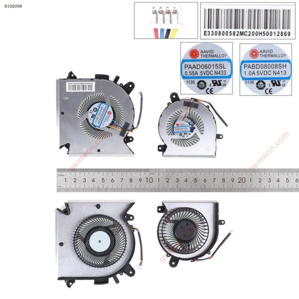 Ventoinhas L+R OEM para Portátil MSI GF63, GF65, MS-16R Series, WF65