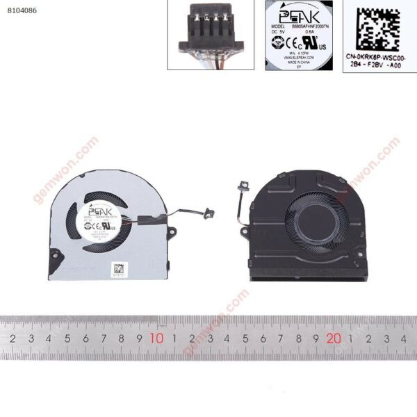Ventoinha para Portátil Dell Inspiron 5410 5415 5418 5510 5515 7415 - PN 0KRK6P