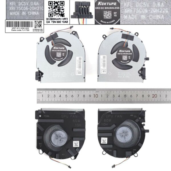 Ventoinhas para Portátil HP 16-D/E Series 60W Pretas - Compatível TPN-Q263 TPN-Q264 M75721 M75723