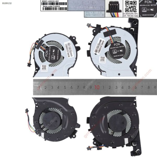 Ventoinhas CPU + GPU para Portátil HP Pavilion 15-CX Series - TPN-C133 DC28000GARC