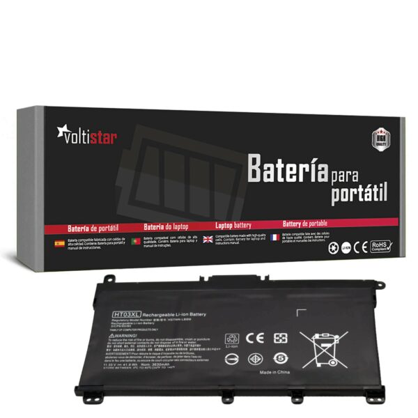 Bateria para Portátil HP HT03XL 11.55V - Compatível com HP 14S-DQ, 15-CS, 17-BY Series e Mais