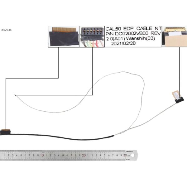 CABO LCD PARA PORTÁTIL DELL INSPIRON 15 5570 DC02002VB00