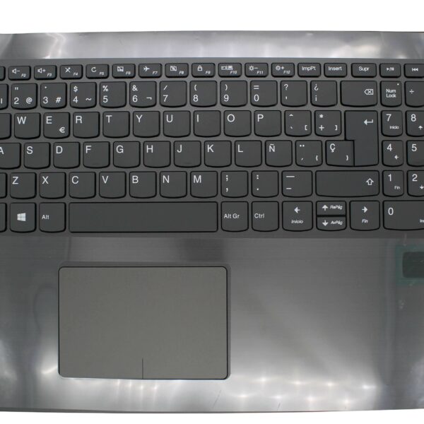 CAIXA ALTA COM TECLADO PARA PORTÁTIL LENOVO IDEAPAD V330-15IKB, PRETO E PRATEADO