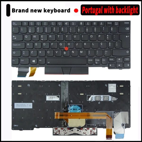 Teclado Retroiluminado Português para Portátil Lenovo ThinkPad X280, X390, X13, L13, S2 Gen1 - P/N: 01YP040, 01YP160