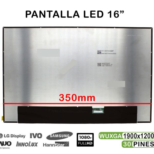 Ecrã LED 16" WUXGA (1900x1200) 30 Pinos para Portátil - MNG007QS1-3