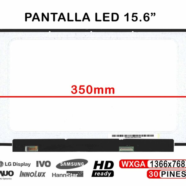 ECRÃ LED BRILHANTE DE 15.6" NT156WHM-N44 NT156WHM-N44 V8.0 NT156WHM-N48 NT156WHM-N49 BRILHO PARA PORTÁTIL