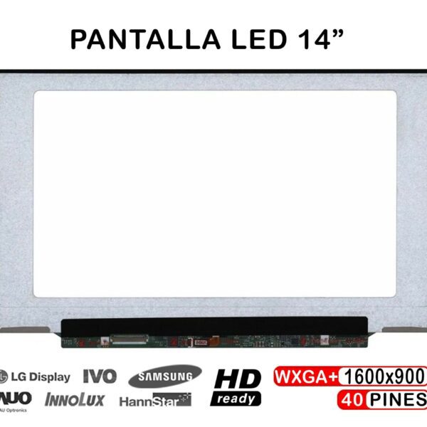 Ecrã LED 14" WXGA++ (1600x900) para Portátil Lenovo ThinkPad X1 Carbon - Compatível com LP140WD2