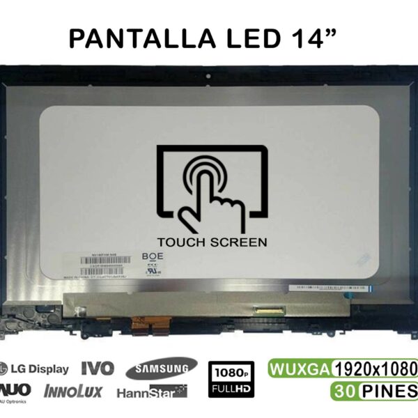 ECRÃ LED TÁTIL DE 14" FHD PARA PORTATIL LENOVO YOGA 520-14 NV140FHM-N3B 5D10N45602