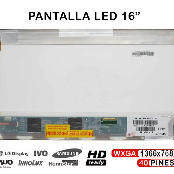 ECRÃ LED DE 16" PARA PORTATIL TOSHIBA SATELLITE A500-18Q