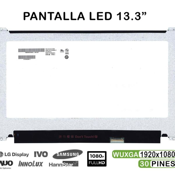 Ecrã LED 13.3" FHD (1920x1080) 30 Pinos para Portátil Acer Aspire S13 S5-371 - B133HAN04.1, B133HAN04.3