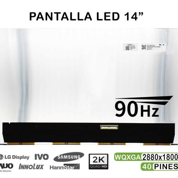 Ecrã OLED 14" WQXGA (2880x1800) 90Hz 40 Pinos para Portátil Asus Zenbook, Lenovo IdeaPad Slim 5 - ATNA40YK07