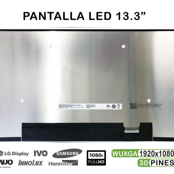 ECRÃ LED 13.3" PARA PORTÁTIL B133HAN05.C H/W:0A F/W:1 30 PINES FHD 300MM