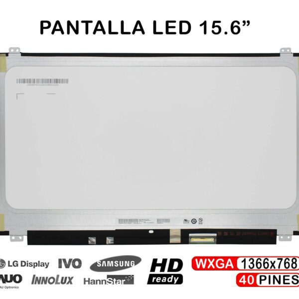 Ecrã LED 15.6" WXGA (1366x768) 40 Pinos Inferior Direito para Portátil - Compatível B156XTN07.0 H/W:HA F/W:1