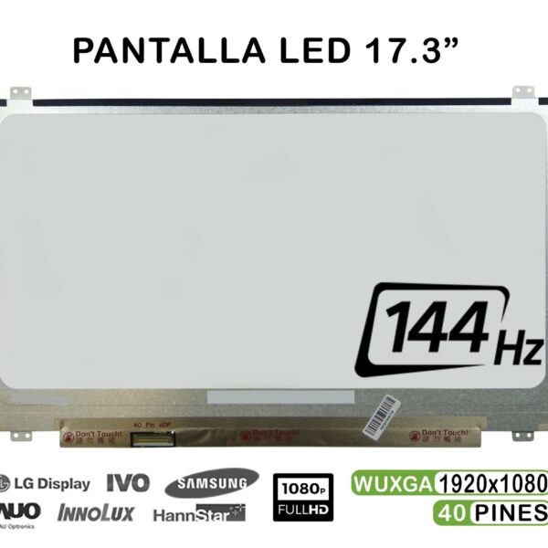 Ecrã LED 17.3" 144Hz 40 Pinos 1920x1080 para Portátil - B173HAN03.1 e Compatíveis