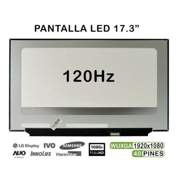 ECRÃ LED DE 17.3" PARA PORTATIL B173HAN04.7 1920X1080 120HZ 40 PINES