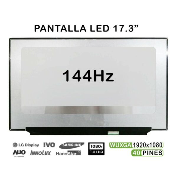 ECRÃ LED DE 17.3" PARA PORTATIL B173HAN04.4 NV173FHM-N44 144HZ FHD 40 PINES