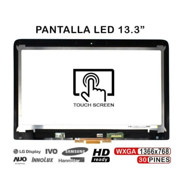 Ecrã Sensível ao Toque 13.3" WXGA (1366x768) 30 Pinos para Portátil HP Pavilion x360 13-S Series - LP133WH2 LP133WH3