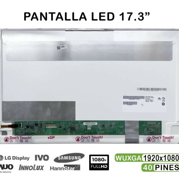 ECRÃ LED DE 17.3" PARA PORTATIL ASUS N750JV FHD 40 PINES