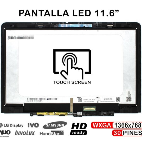 ECRÃ TÁTIL LED DE 11.6" PARA PORTATIL LENOVO 300W YOGA GEN 4 COM QUADRO