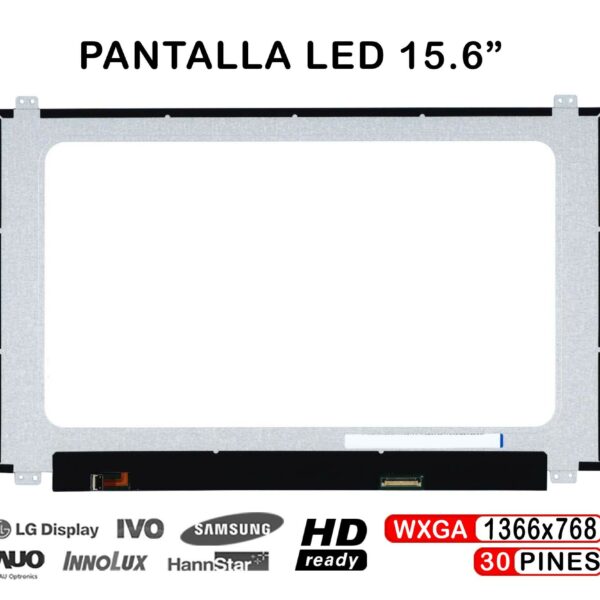 Ecrã LED 15.6" WXGA (1366x768) 30 Pinos para Portátil Lenovo, Asus, Huawei - NT156WHM-N45 V8.0