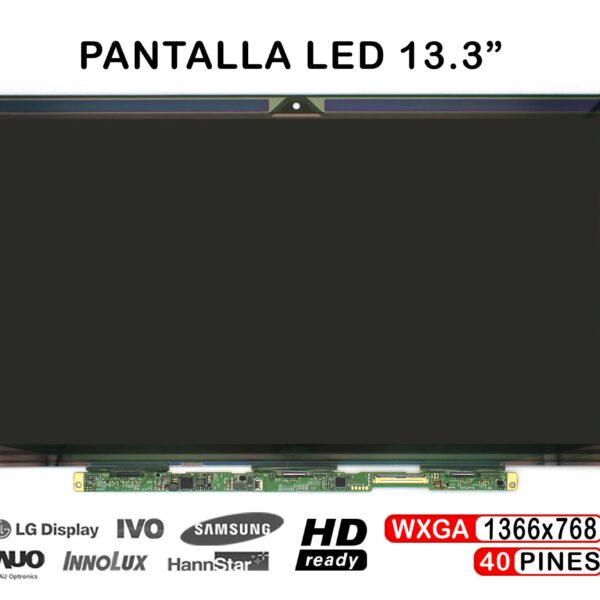 ECRÃ LED DE 13.3" PARA PORTATIL LP133WH4-TJA1 1366X768 40 PINES