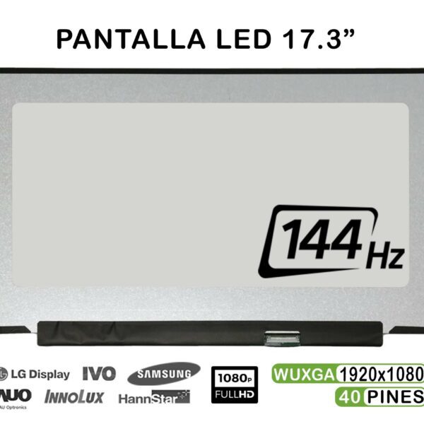 Ecrã LED 17.3" FHD 144Hz 40 Pinos para Portátil - LP173WFG-SPB1 Compatível