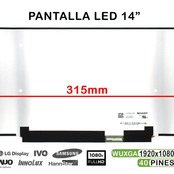 Ecrã LED 14" WUXGA (1920x1080) 40 Pinos para Portátil - LQ140M1JW49