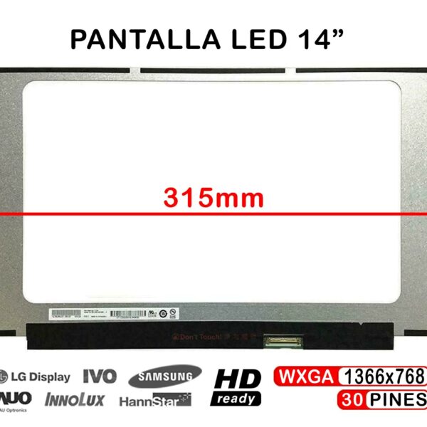 Ecrã LED 14" WXGA (1366x768) 30 Pinos LQ140T1JH01 para Portátil - Green Computer