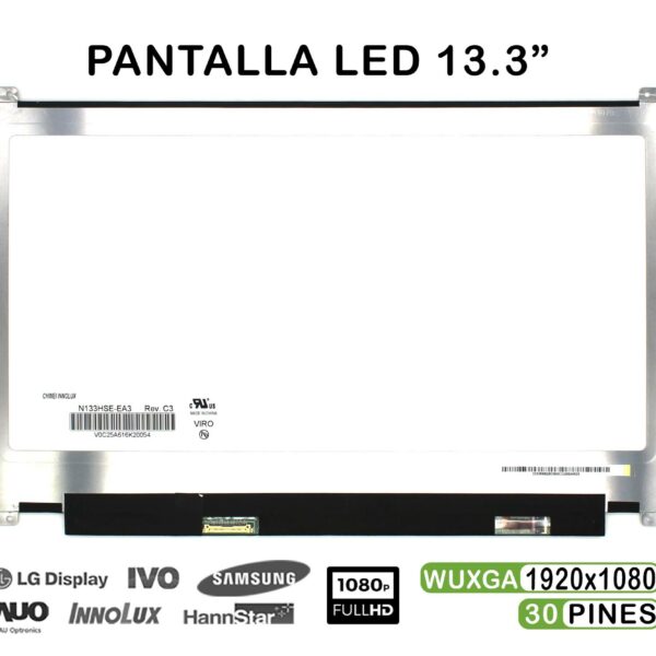 ECRÃ LED DE 13.3" PARA PORTATIL N133HSE-EA3 REV.C3 30 PINES