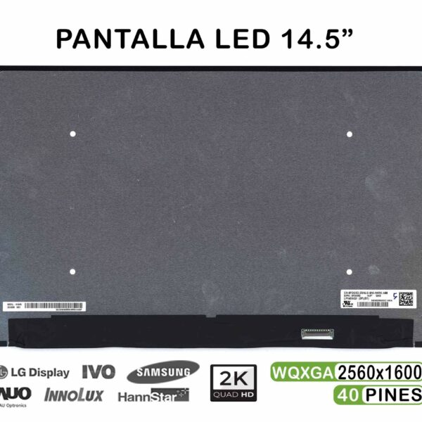 ECRÃ LED DE 14.5" PARA PORTATIL N145GCG-GT1 LP145WQ1-SPB1 QHD 40 PINES