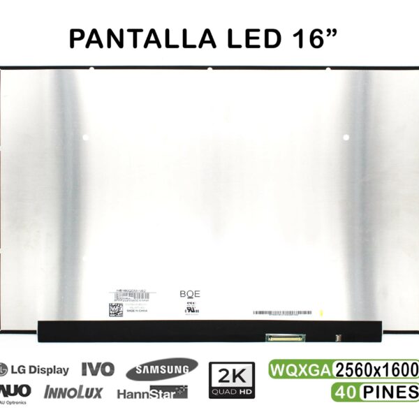 ECRÃ LED DE 16" PARA PORTATIL NE160QDM-N62 40 PINES
