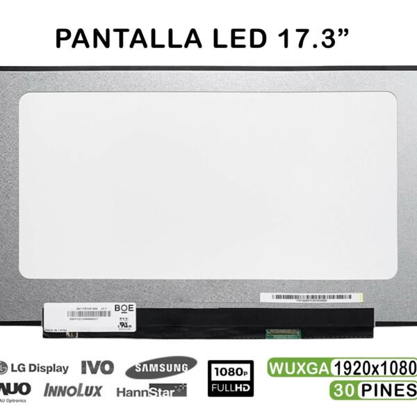 Ecrã LED 17.3" WUXGA (1920x1080) 30 Pinos para Portátil - B173HAN04.2 e Compatíveis