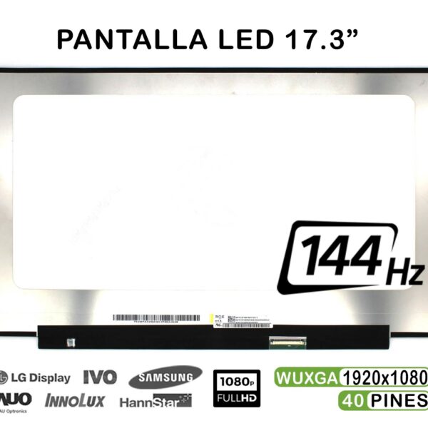Ecrã LED 17.3" FHD 144Hz 40 Pinos para Portátil NV173FHM-NX4 - Green Computer