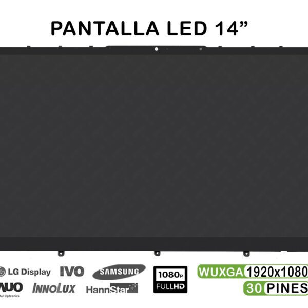 TELA LED SENSÍVEL AO TOQUE DE 14" PARA NOTEBOOK LENOVO IDEAPAD YOGA 7-14ITL5 5D10S39670, 30 PINOS