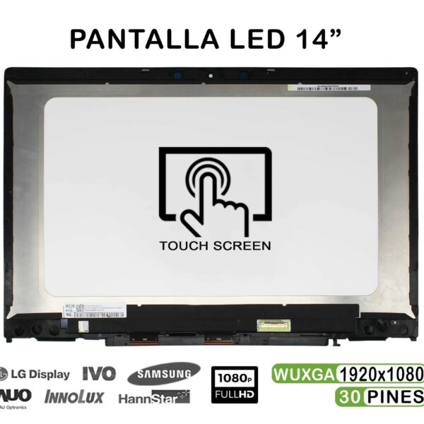 ECRÃ TÁTIL DE LED DE 14" COM MOLDURA PARA PORTÁTIL HP PAVILION X360 14-CD 14-CD0003NS 14-CD0008NS